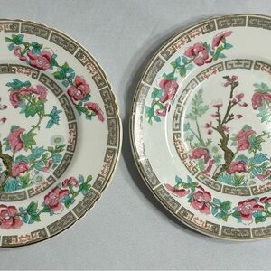 Antique Maddock & Sons English Floral Plates 6” Set of 2